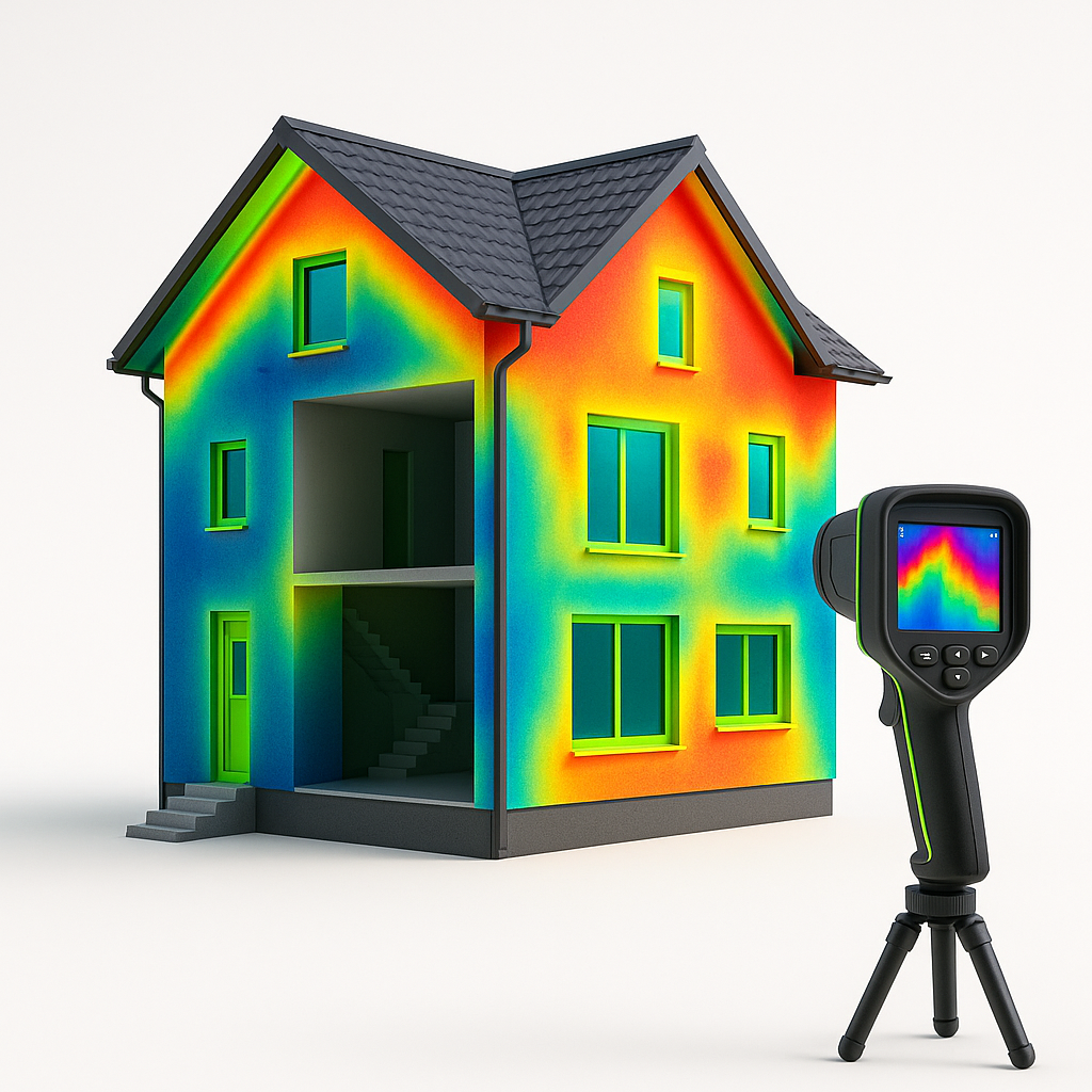 haus mit wärmesicht und technologie